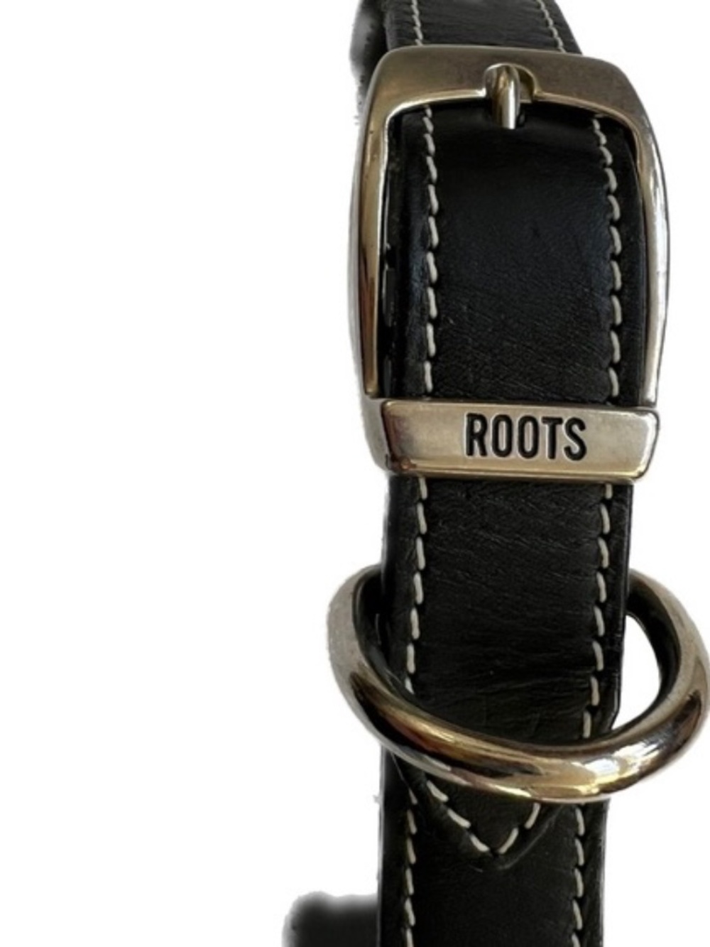 Roots Brown Leather Belt Youth Kids Size 26 Silver Tone Buckle Extra Hole Added